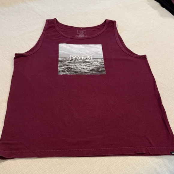 Vans Men's Burgundy Tank Top size large - Picture 1 of 9